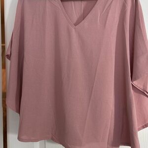 SHEIN Pink Boxy Blouse with Relaxed Sleeves